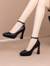 Ladies Elegant Waterproof Platform High Heel Stilettos With Single Strap